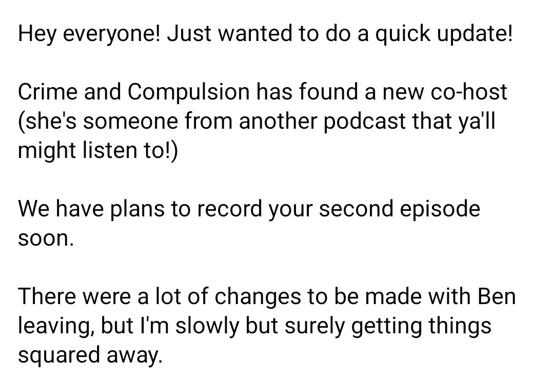 Crime & Compulsion Podcast (@crimecompulsion) on Twitter photo 