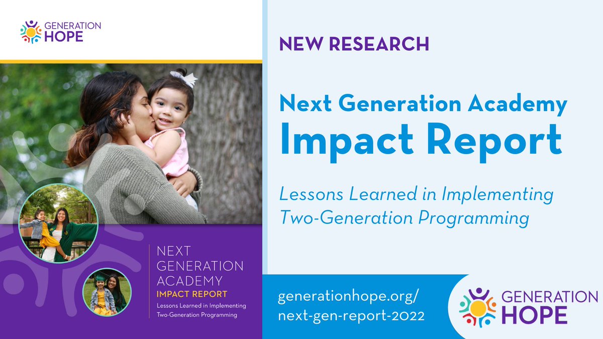 Two-generation models have measurable, positive impacts on parents &amp; children that take part. Our new research shares data, strategies &amp; #2Gen best practices we learned from our Next Generation Academy for #StudentParent families. 

Read our Impact Report: utm.guru/ueckD