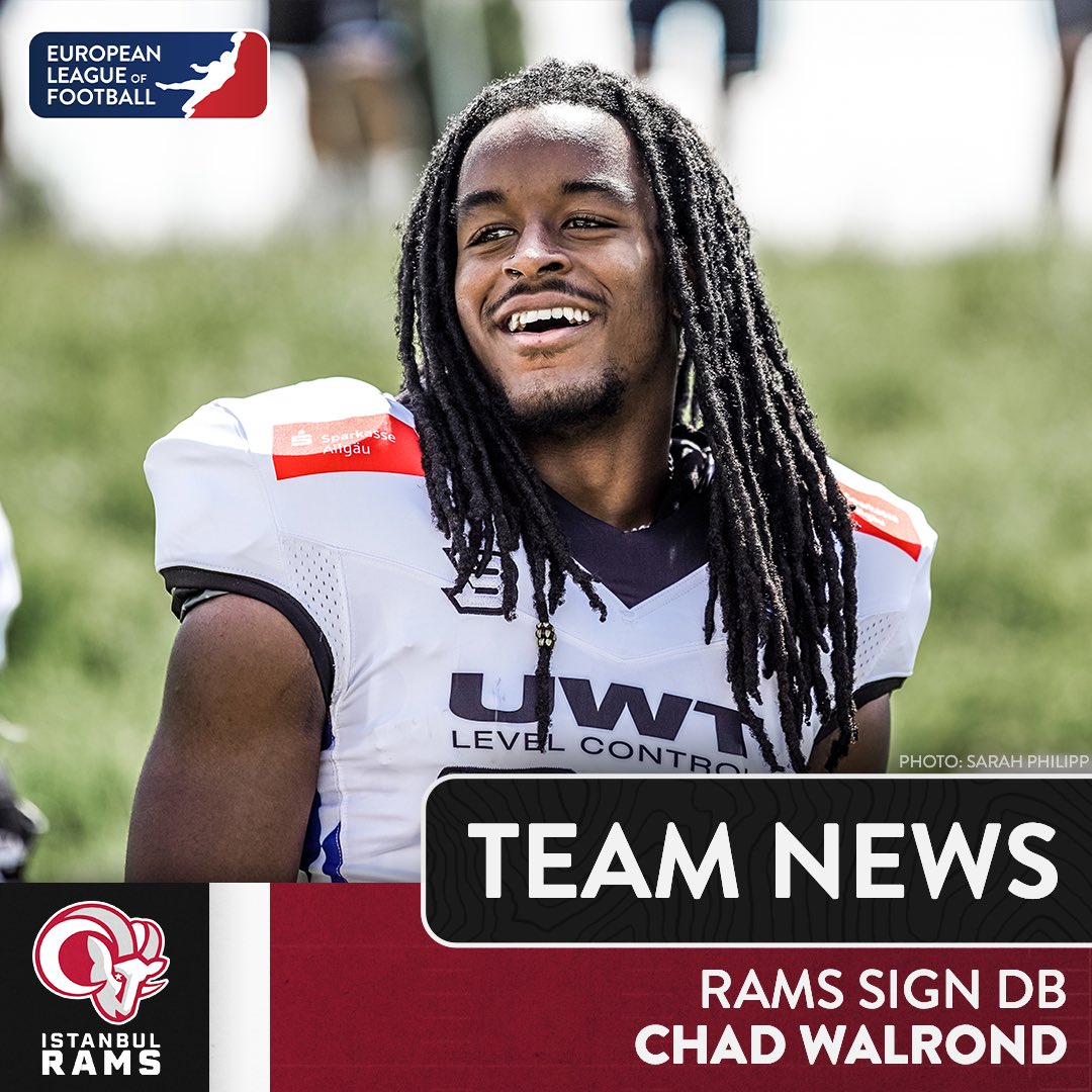 Great news from Turkey! 🇹🇷 The @IstanbulRams have signed NFL International Combine attendee Chad Walrond. 

The UK National Team player will join the Rams for their first season! 🐏 europeanleague.football/elf-news/istan…