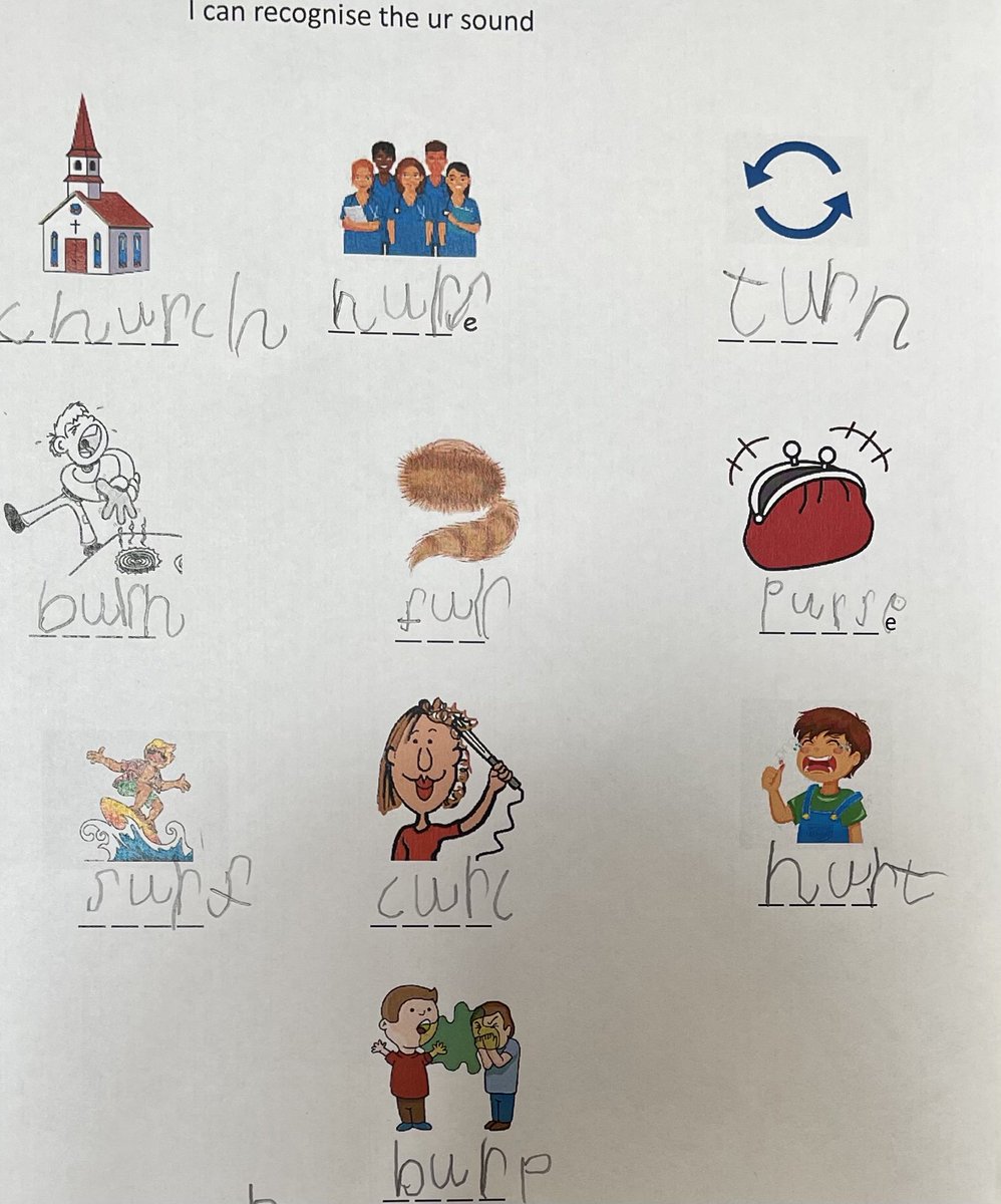 CarrdusRec's tweet photo. Today, Reception learnt all about the “ur” digraph in phonics. We practised saying it, writing it and then writing words that contained it. What a super effort! @CarrdusSchool https://t.co/FYsD987oyM