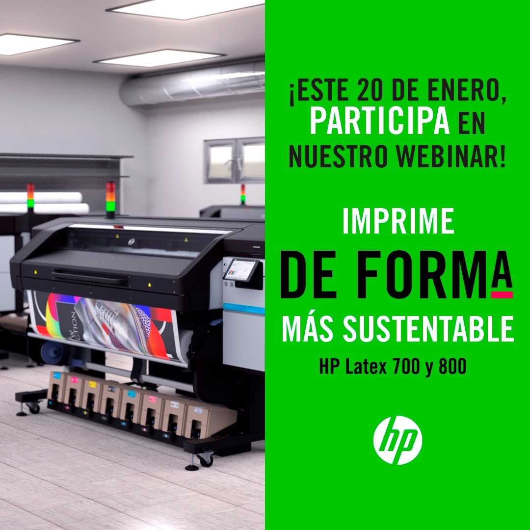 HPEcuador's tweet photo. Este 20 de enero, participa en el webinar de HP Latex serie 700 &amp; 800 y descubre cómo nuestras impresoras pueden hacer que tu negocio sea más sustentable y rentable 😃♻️Inscríbete aquí https://t.co/HzdYACvLiW https://t.co/kTUmys8tpo