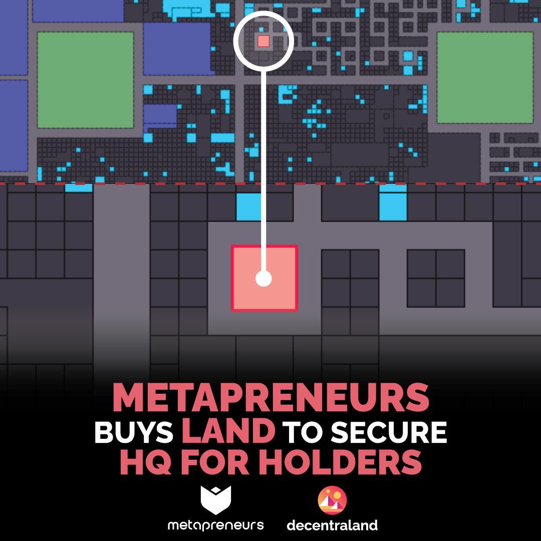 As promised since day 1, the decentraland Metapreneurs HQ is here!! After our holders voted for the location they prefer, we now secured our place in the metaverse! Stay tuned for the upcoming big news and updates coming your way very soon! LFG FAM🔥 #NFTs #NFTCommunity
