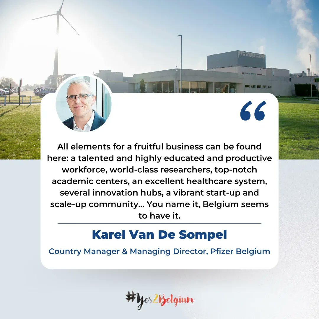 AmChamBE's tweet photo. Over 6 decades ago, @pfizerbelgique @pfizerbelgie recognized #Belgium's potential to become a #pharma valley and now operates 4 internationally renowned sites here, employing around 4,000 people.

Read more about how and why Pfizer says #Yes2Belgium ➡️ https://t.co/BOYRlW0ute https://t.co/npJenTBDMY