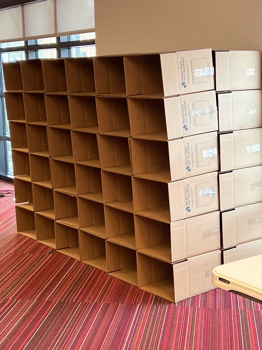 hjpries's tweet image. Meal packaging event today! Meals from the Heartland for MLK Week of Service! All this boxes will be filled!