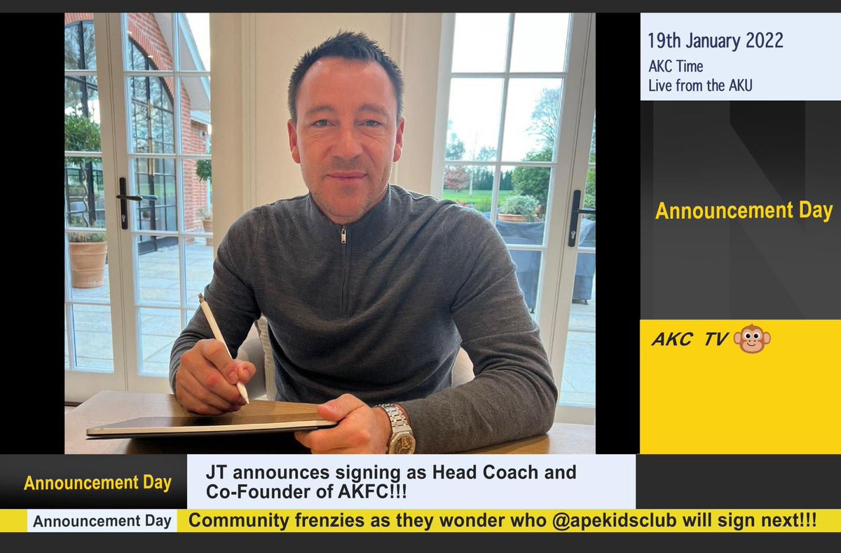 ApeKidsClub's tweet image. AKC FAM !!! @JohnTerry26 IS LEADING OUR AKFC INTO THE METAVERSE 🚀🚀

IN HONOR OF JT26 WE ARE GIVING 26 AKFC WL !!! 💙💙

Follow @ApeKidsClub 
RT &amp;amp; Like
Tag 7 friends