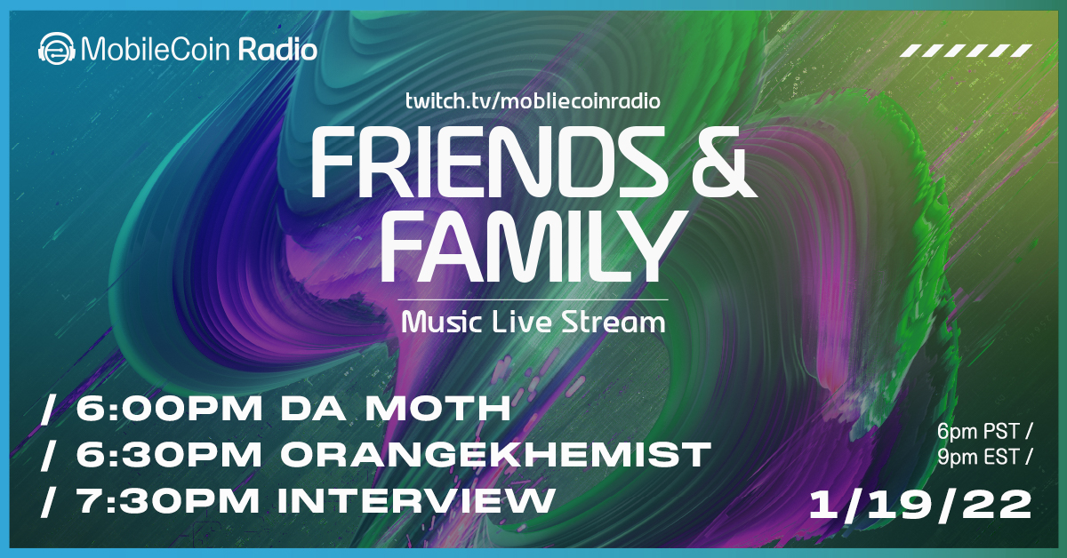 MobilecoinRadio's tweet photo. Schedule for tonights stream! π₯
6:00pm PST - Da Moth
6:30pm PST - OrangeKhemist
7:00pm PST - Interview
#mobilecoin #mobilecoinradio #dub #glitch #drumandbass #dnb https://t.co/y42VYTTsYt