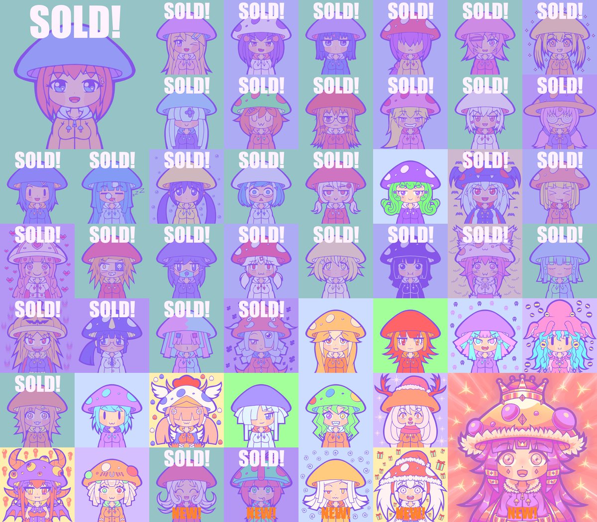 Mushroomilated's tweet photo. 35 Sold! Big thank you for all the awesome collectors! UwU ♥️🍄
Only 15 #Sweetishrooms remaining! UwU
1/1 Edition!
3 to 30 $xtz

Available on #hicetnunc
https://t.co/DYVO6uj2fh

#nft #nftcommmunity #hicetnunc2000 #tezosnft #mushroom #chibi #anime #cleannft #cute #animenft #kawaii https://t.co/6wxONZEyJK