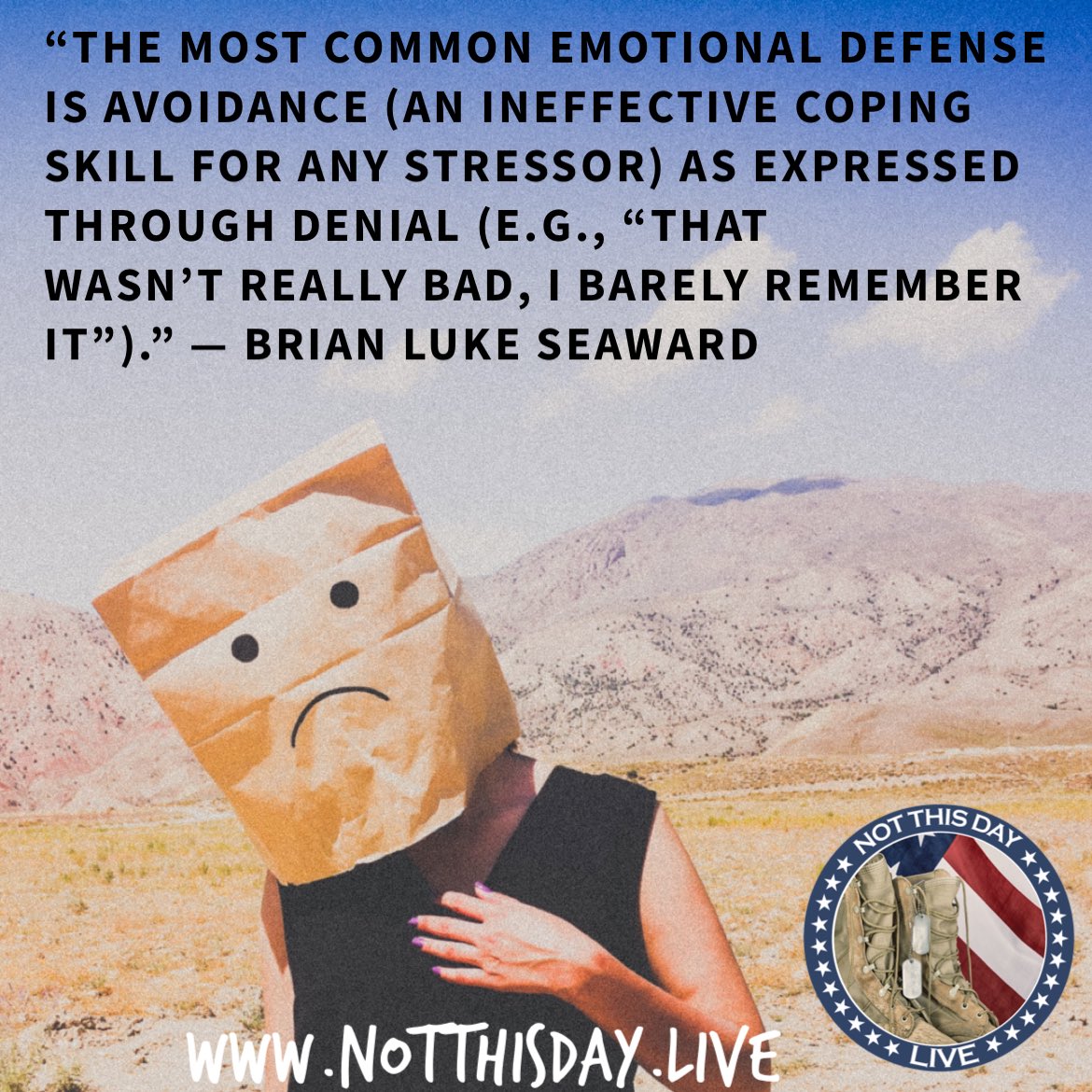 NotThisDayLive's tweet image. "That wasn't really bad, I barely remember it"

The Emotions that you buried alive never die. Identify and release them with the Emotion Code. FREE FOR VETERANS. You don't need to talk or think about what happened. Zoom Sessions. You are worthy of every opportunity to heal.