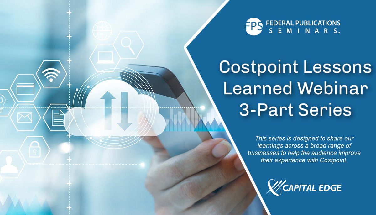 GovConExperts's tweet image. Join our experts and @fedpubseminars for The Costpoint Lessons Learned Webinar Series?

➡️ Sign-Up: bit.ly/3tj3tPt

#govcon #govconexperts