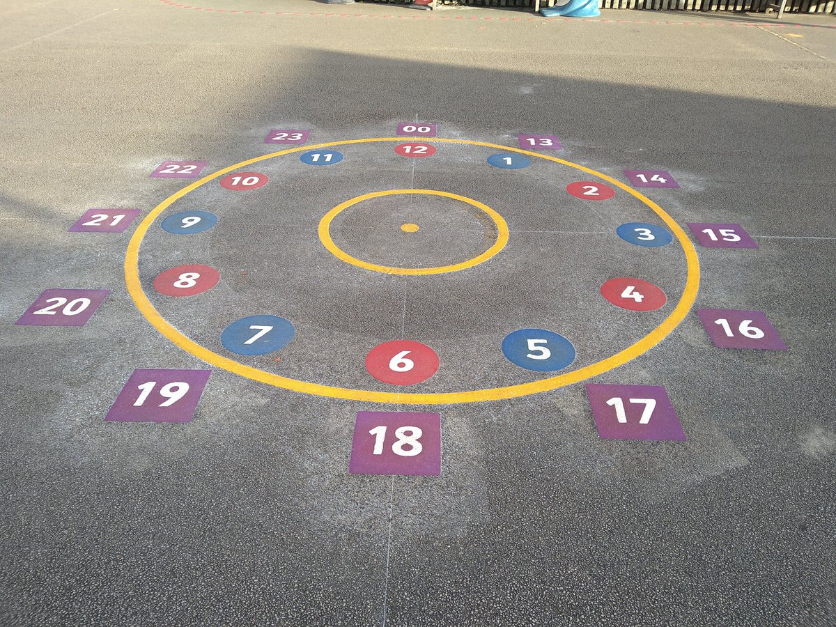 FOBrownlow's tweet photo. ✨Playground Painting ✨

It was completed today 🥳 and it looks amazing 🤩

If you haven't seen the final designs, I went in this afternoon and got some great pictures and it was wonderful to see a Year 4 class using the Mile a Day Line for their PE lesson! https://t.co/6AdSTsUq8G