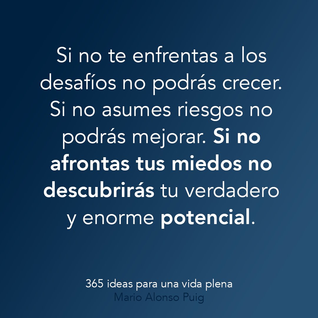 Ante los desafíos que la vida nos presenta no podemos pensar que solo tenemos las fuerzas y las capacidades que creemos conocer. Preparémonos con entusiasmo a descubrir lo que somos en realidad y aquello que podemos lograr y llegar a crear.

#Fortalezas #MarioAlonsoPuig