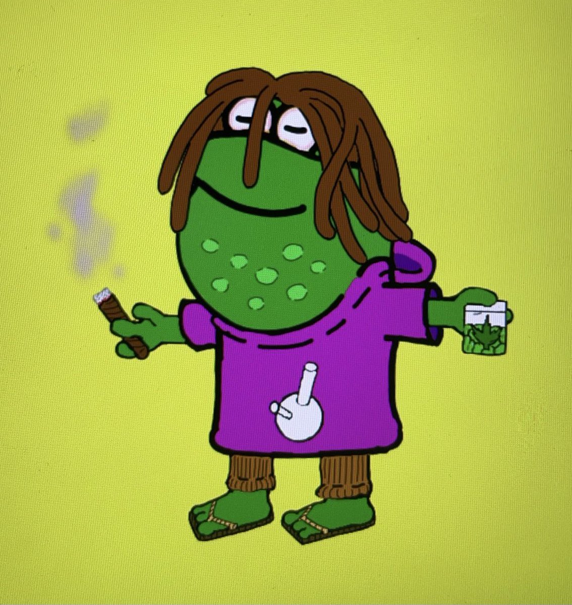 SavageFrogs's tweet photo. Nr.2 Stoner Frog #NFTCommmunity #StonerFam #NFT #NFTGiveaway #nftcollector #NFTCollection https://t.co/DUoDtBmpMu