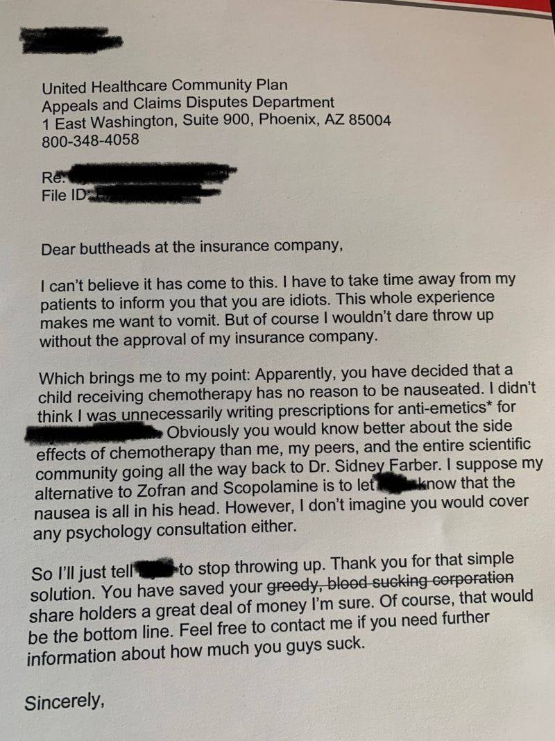 Puteri N. Balqis 🏴 Twitter Tweet: RT @JoshuaPotash: A doctor's letter to a health insurer. What a twisted system https://t.co/2Bw7kMf7RD