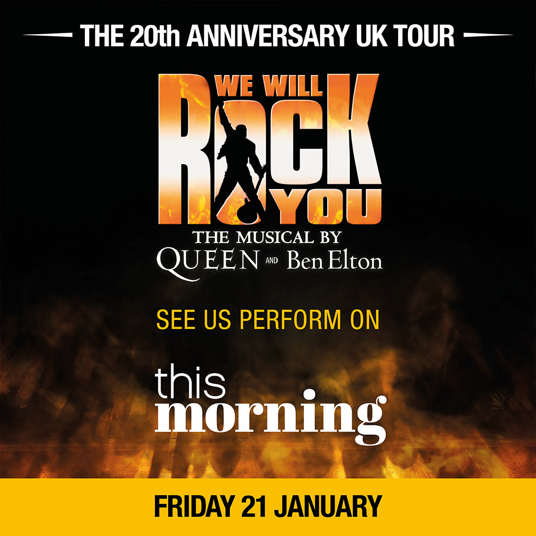 Make sure you tune in to @thismorning on @itv on Friday morning for a special performance from the cast of #WeWillRockYouMusical!