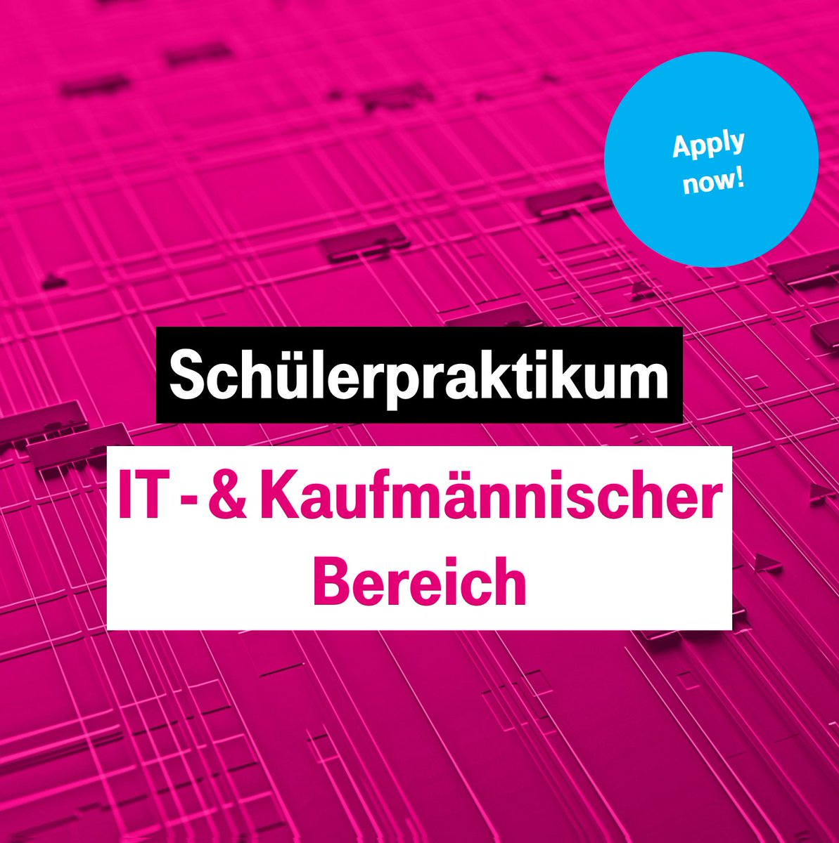 TelekomKarriere's tweet photo. Bewirb dich jetzt für unser 1-wöchiges Schülerpraktikum im IT oder kaufmännischen Bereich in der Zeit von 07. - 11. Februar und erhalte wertvolle Einblicke in die Welt der Telekom 👉  https://t.co/mttX4mxJv4 https://t.co/tJSFGz8YN8