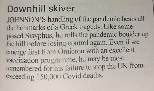 sisyphusbound's tweet photo. Private eye: Johnson, ‘like some pissed Sisyphus’ @PrivateEyeNews https://t.co/NxAPX6eXDv