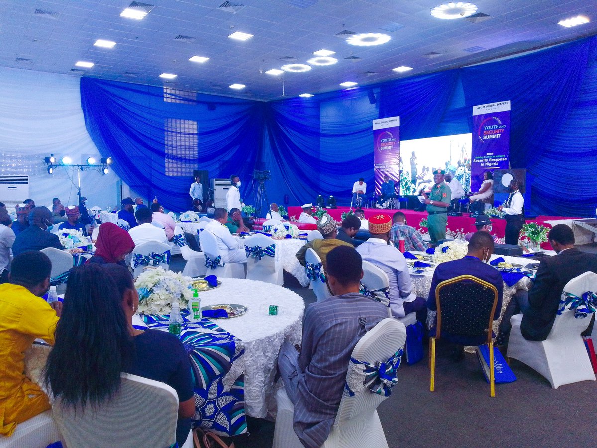 DEANinitiative's tweet photo. DEAN Initiative is attending the @AbujaGSC 's   Youth and Security Summit titled: "Building Trust for an improved Security Response in Nigeria" hosted by Abuja Global Shapers Community @AbujaGSC and Defence Headquarters @DefenceInfoNG happening at the NAF Center, Abuja. https://t.co/BnbFfvKNts