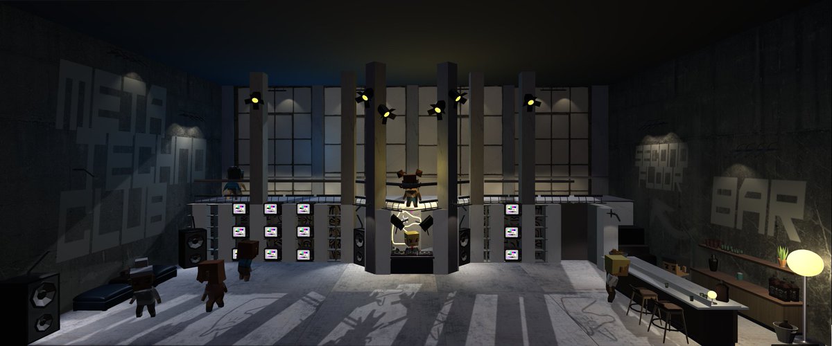 ntz410's tweet photo. Welcome to the

META TECHNO CLUB! 

With future @AudiusProject integration we can rave together until sweat is dripping from the ceiling!

Featuring a second floor, hypnotizing old TV's, backstage area, a bar and the stunning ambient of an old warehouse.

@_portals_ #PortalsNight https://t.co/aYnFdP26AD