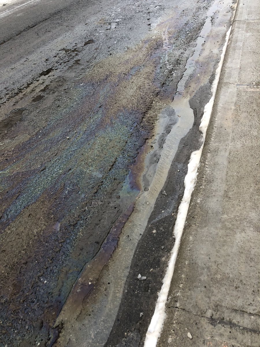 Oil all over the street and sidewalks in front of <a href="/Greenwood_2002/">Greenwood</a> greenwood school at Mt. Pleasant and Davisville running directly into the sewer system <a href="/311Toronto/">311 Toronto</a> <a href="/JoshMatlow/">Josh Matlow</a> <a href="/JayeRobinson/">Jaye Robinson</a> this picture doesn’t begin to show how much is there.