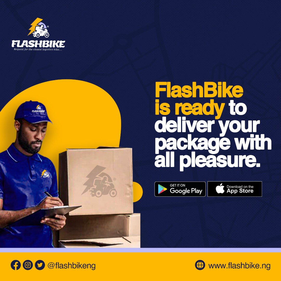 flashbikeng's tweet photo. Entrusting your deliveries with FlashBike is one of the best decisions you will ever make in 2022.
Expect your deliveries intact!!!
No excuses whatsoever.. Give us a trial today and get your first hand experience.
#flash
#flashbike
#anewmodel
#logistics https://t.co/Lg7wR30yXm