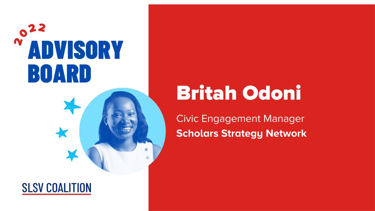 Students Learn Students Vote Coalition (@slsvcoalition) on Twitter photo Britah Odondi is the Civic Engagement Manager at <a href="/SSNScholars/">Scholars Strategy Network (bsky: @scholars.org)</a>.
Her favorite part of the #SLSVCoalition is that we are a community where everyone has a seat at the table. Britah Odondi is the Civic Engagement Manager at <a href="/SSNScholars/">Scholars Strategy Network (bsky: @scholars.org)</a>.
Her favorite part of the #SLSVCoalition is that we are a community where everyone has a seat at the table.