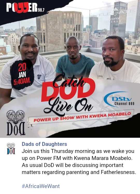 SoSaysMyDad2's tweet photo. Hey AfroDaddy @Terencementor how's it?
How about you have a conversation with us; #DadsOfDaughters @Thaboplato1
Our mission is to get Fathers active in their daughters' lives, be hands-on so that we effectively fight #GenderBasedViolence
Just a talk as Dads.Parenting https://t.co/o2P9CcolUI