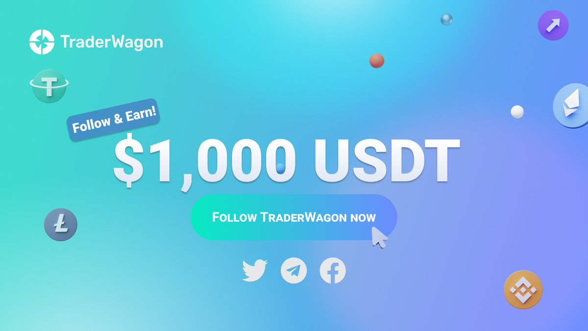 Follow our community &amp; earn rewards🎉

💰Prize: $1000 USDT💰

To Join,
1️⃣Follow <a href="/traderwagon/">TraderWagon</a>
2️⃣Join Telegram: bit.ly/flw-twtg
3️⃣Follow Facebook: bit.ly/flw-fbk
4️⃣Qualify here: bit.ly/flw2earn

💰One person that retweets &amp; enters will win $50