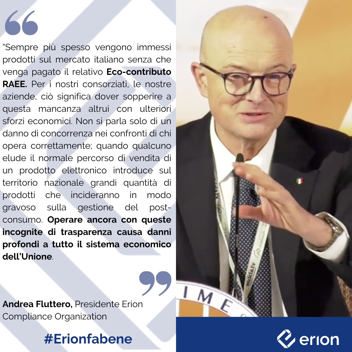 ErionSistema's tweet photo. Oggi @andreafluttero Presidente di #Erion Compliance Organization è intervenuto all’Assemblea Pubblica di @OptimeItalia. 
Leggi l'articolo completo: https://t.co/YlWoM7FMIG @ITDavideRossi https://t.co/6EXffc3Dm6