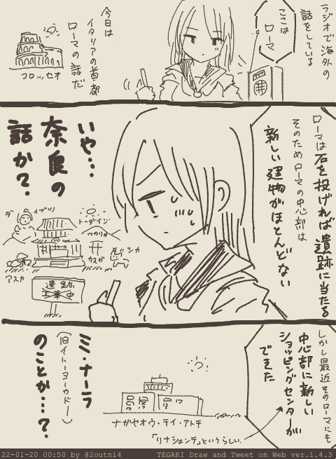 イタリア・ローマ=奈良説 #tegaki_dt 