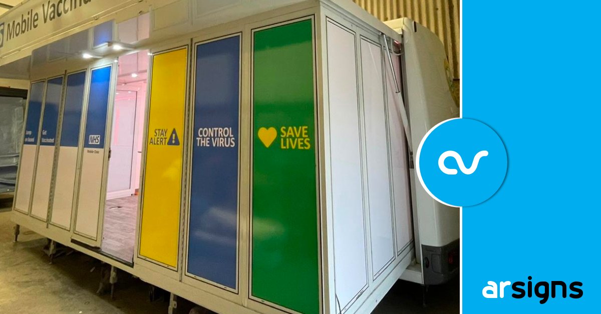 ArSigns's tweet image. If you've been out and about in the Northampton area recently you may have seen our work for Versatile Healthcare on the @NHSuk's  Grab-a-Jab Mobile Vaccination Centre.

#trailerwraps #trailergraphics #vehiclegraphics #vehiclewraps