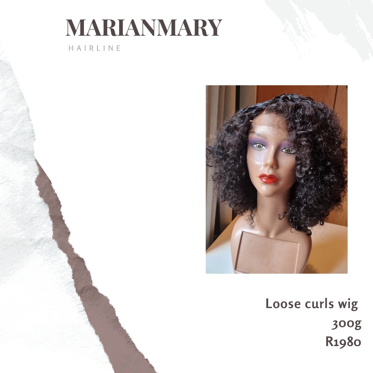 MarianMaryHair1's tweet photo. MarianMary Loose Curls Wig

Length: 14 inches
Weight: 300g 
Price: R1980
Type: Vietnamese

#wigsforsale #frontalwigs #girltalkzahair #johannesburg #durban #capetown #curlyhair #southafrica #southafrican #girltalkza #sandtonvibes https://t.co/pPbFUwP41U