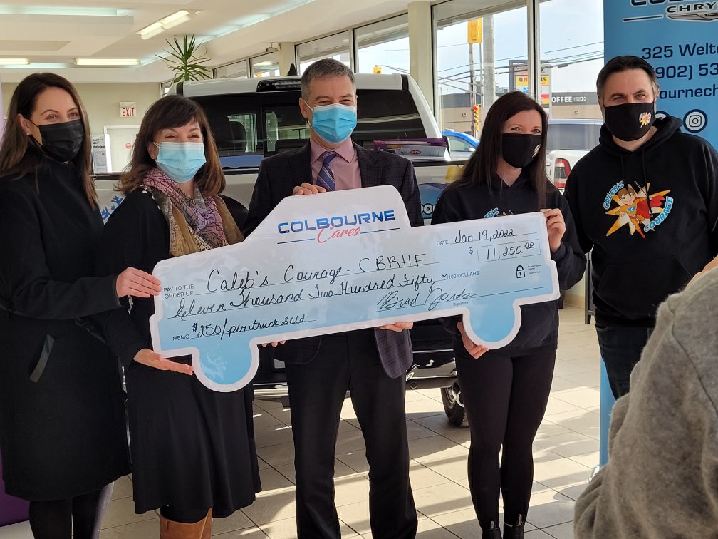 Hot1019CB's tweet photo. Colbourne Auto donated $250 to Caleb’s Courage for every full-size truck sale over the course of the 6-week promotion. As a result they $11,250 to Caleb’s Courage on top of their annual sponsorship of the CBRHF’s Because You Care Catalogue. #becauseyoucare https://t.co/1gceCNG4Dx