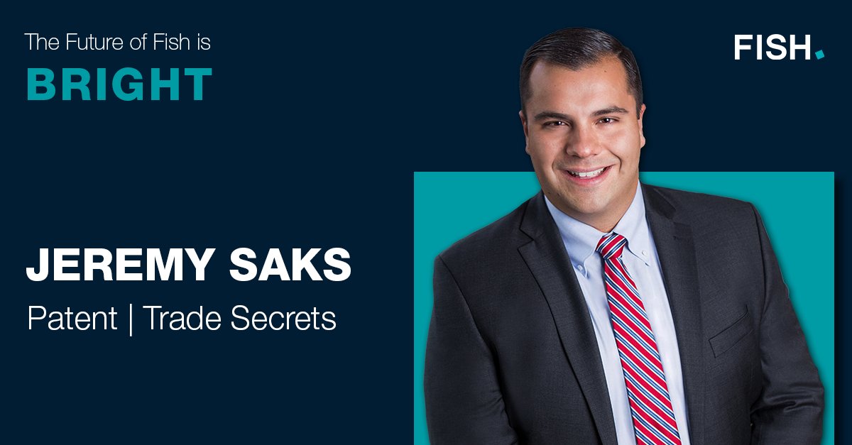 FishRichardson's tweet photo. Principal Jeremy Saks says, "Things in litigation will not always go as you wanted or expected them to, but that’s why clients hire Fish." Read about our 17 new principals: https://t.co/NIz4MXaVut #FutureofFish https://t.co/XHmm3W97Te