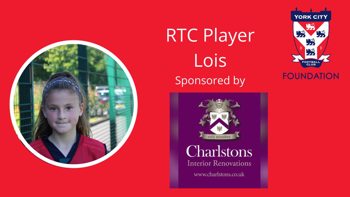 YorkRTC's tweet photo. 🔥SPONSORSHIP🔥

We are delighted to announce that 'Charlestons Interior Renovations' will also be sponsoring RTC Player, Lois, for the 21/22 season! https://t.co/OIY05S10bZ