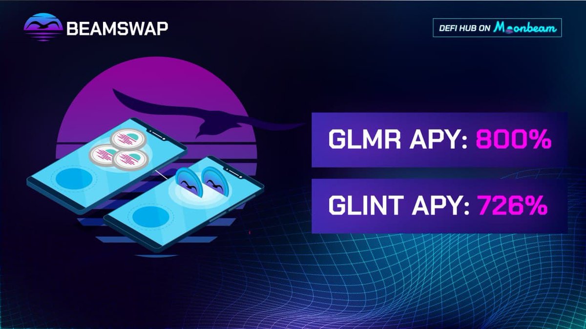 🚨Beamswap.io single sided pools are LIVE🚨

💰 $GLMR with ~880% APY
💰 $GLINT with ~726% APY

✅Highest exchange volume on Moonbeam Network
✅ Achieved 35M$ TVL

➡️ app.beamswap.io/farm
➡️solidity.finance/audits/BeamSwa…

<a href="/Beamswapio/">Beamswap and Beamex on Moonbeam Network</a> <a href="/MoonbeamNetwork/">Moonbeam Network</a> #thecryptolifestyle