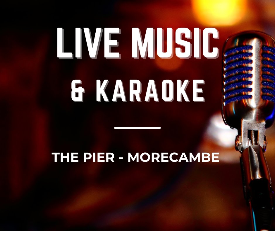 piermorecambe's tweet photo. Thursday from 7pm - Karaoke with Shirley. 
Friday from 2pm - Karaoke with Shirley.
Friday from 9pm - Stevie M.
Saturday from 3pm - Suzie B.
Saturday from 9pm - Dave Carling.
Sunday from 3pm - Beth Singh 80's Tribute.
Sunday from 6:15pm - Karaoke with Shirley.
#thepier #morecambe https://t.co/uW0FdySsJP