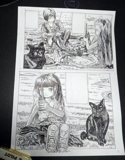 「無線女子」漫画進捗報告1月20日版
コツコツと描き溜めて完成原稿は50頁をまもなくクリア。自費出版頒布の場がますます困難を伴う情勢下、とにかく粛々と前に進むしかない。引き続きご支援お願いいただければ幸いです。 