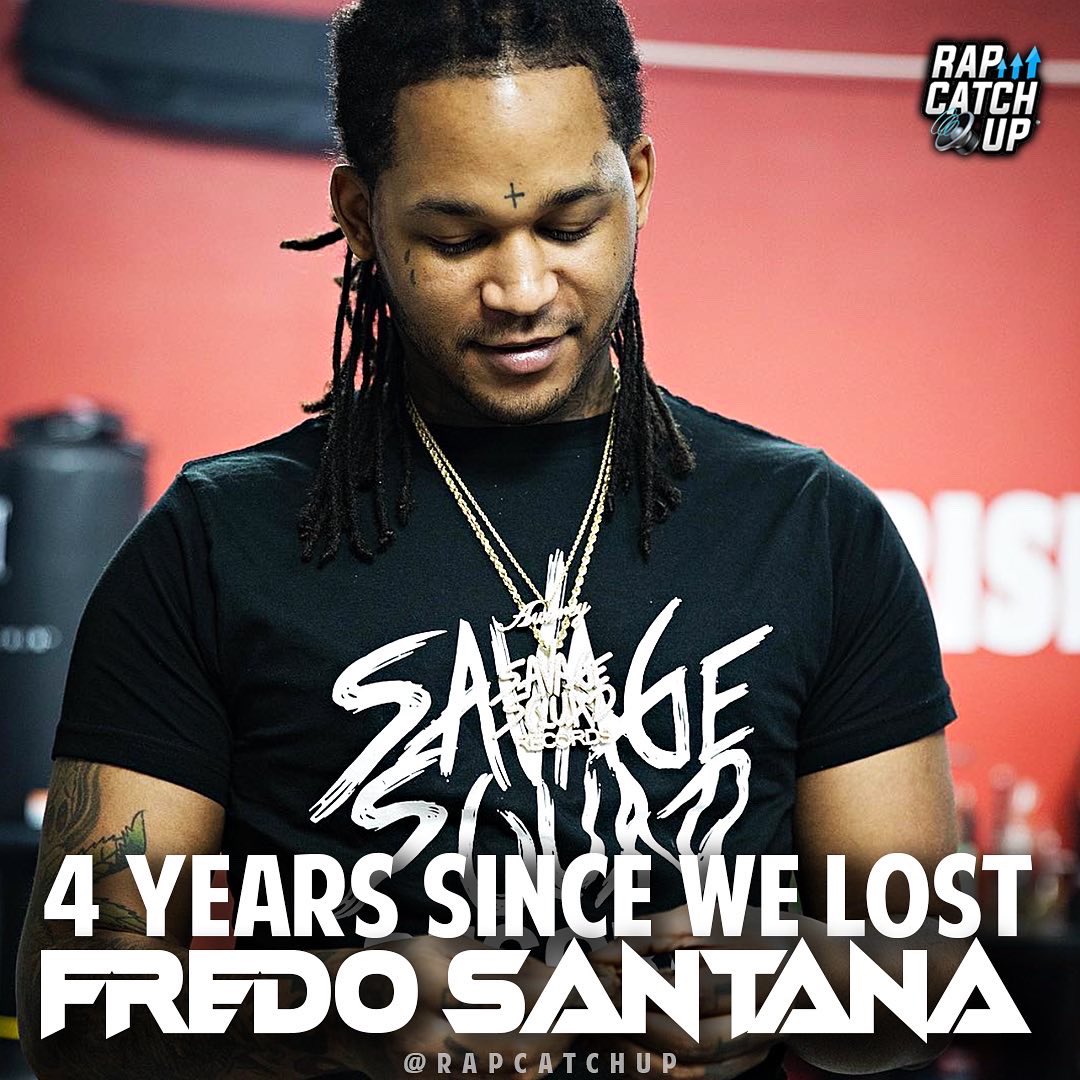RapCatchUp's tweet image. Chicago’s own #FredoSantana passed away 4 years ago on this day. Rest In Peace to the Big Boss 🕯🕊