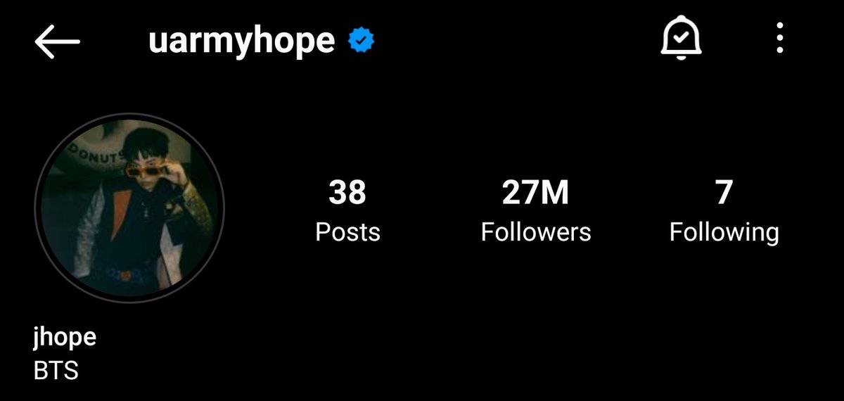 「220119|انستقرام」 

تجاوز حساب جيهوب الشخصي 27 مليون متابع عبر الانستقرام 

#JHOPE⁩ ⁦#제이홉⁩