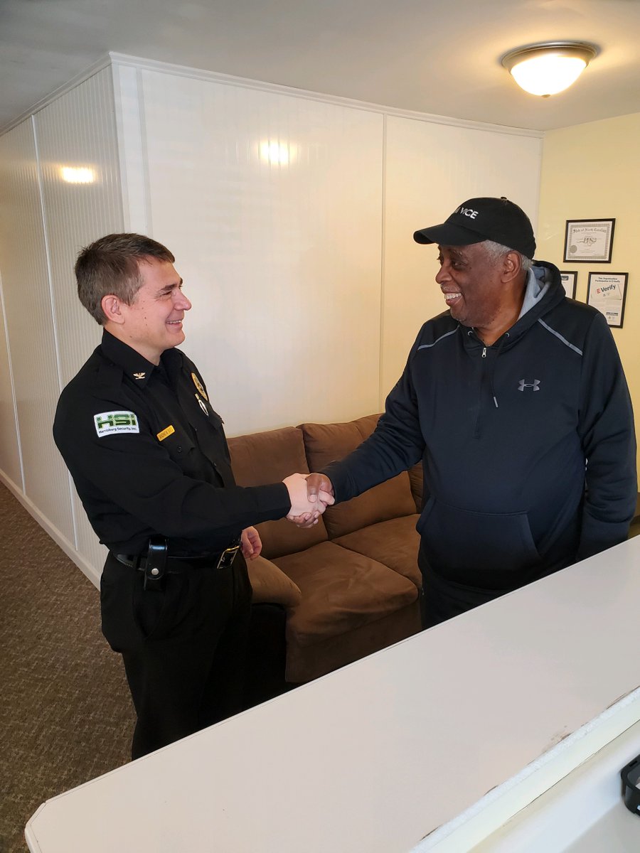79 year old Security Officer Lt. Freeman after eight years working with Harrisburg Security Inc. has resigned to enjoy his retirement.