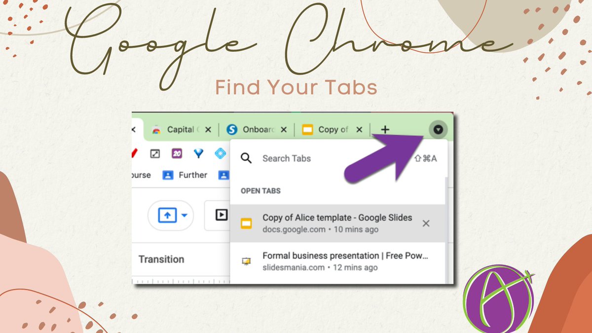 alicekeeler's tweet photo. Google Chrome! Look for the little triangle in a circle if you have multiple windows. Find your tabs across windows. #googleChrome #googleEDU https://t.co/oE7iMBZHu5 #google https://t.co/fEENzGN3bk