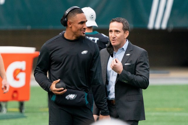 PHLEaglesNation's tweet photo. Howie Roseman says Jalen Hurts will be the #Eagles starting QB in 2022. https://t.co/vqeRvNGiug