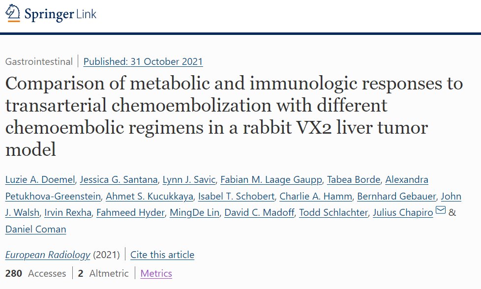 Julius Chapiro on X: GLORIOUS PAPER epitomizing what many have worked on  for 3 years now. The evidence, across models & labs, is unequivocal:  embolotherapy choice matters for immunotherapy outcome @TerenceGade  @md_rogue