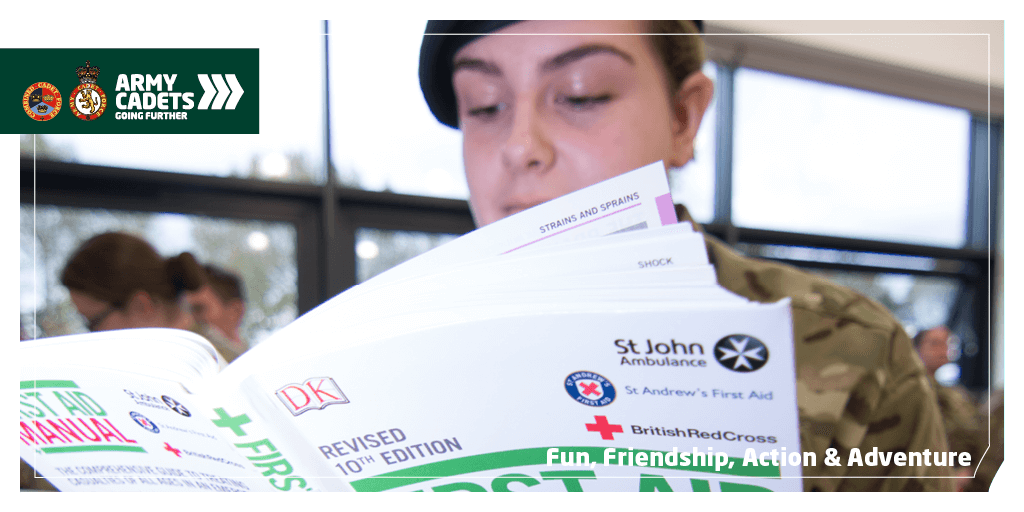 ArmyCadetsUK's tweet photo. Did you know? ALL of our cadets receive #FirstAid training as part of the Army Cadets! #FirstAid #SkillsForLife #Armycadets #GoingFurther https://t.co/wRFV4T3t5I