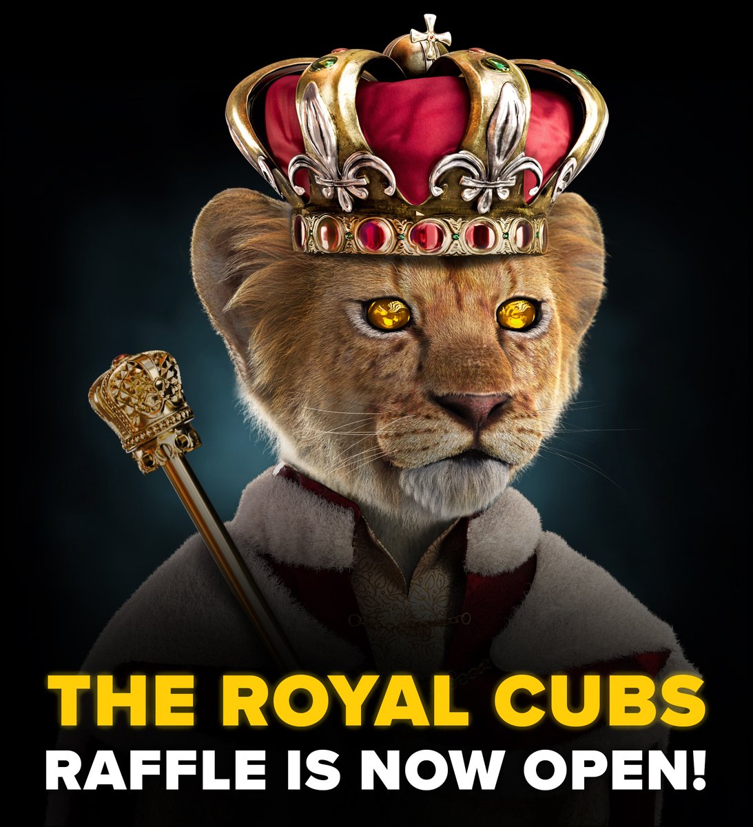 TheRoyalCubs's tweet photo. You can now register to the raffle on our website, the raffle is open for 12 hours. 
The raffle winners will participate in our exclusive mint tomorrow, along with our whitelist members.
https://t.co/TyZ9z6GWAj https://t.co/zWHqcpgttN