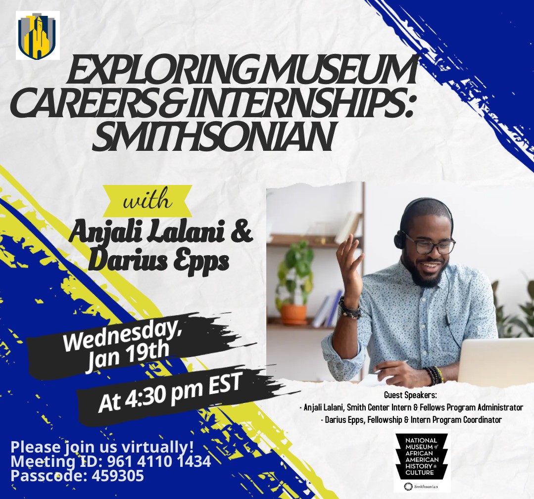 TRENDING ON CAMPUS!!!! 🌎

Smithsonian Internship Opportunities
See you today at 4:30 pm... 

#artworld #museumquality #careers #internships #raffles