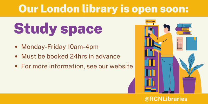 RCNLibraries's tweet photo. 🌟Our London library is re-opening soon🌟

From Monday 24th on January @theRCN members can visit us Mon-Fri 10am-4pm

➡️Study space must be booked in advance
➡️Click and collect open
➡️Postal loans still available

More info here: https://t.co/BzbKviyH3L https://t.co/2nqXyzWLL1