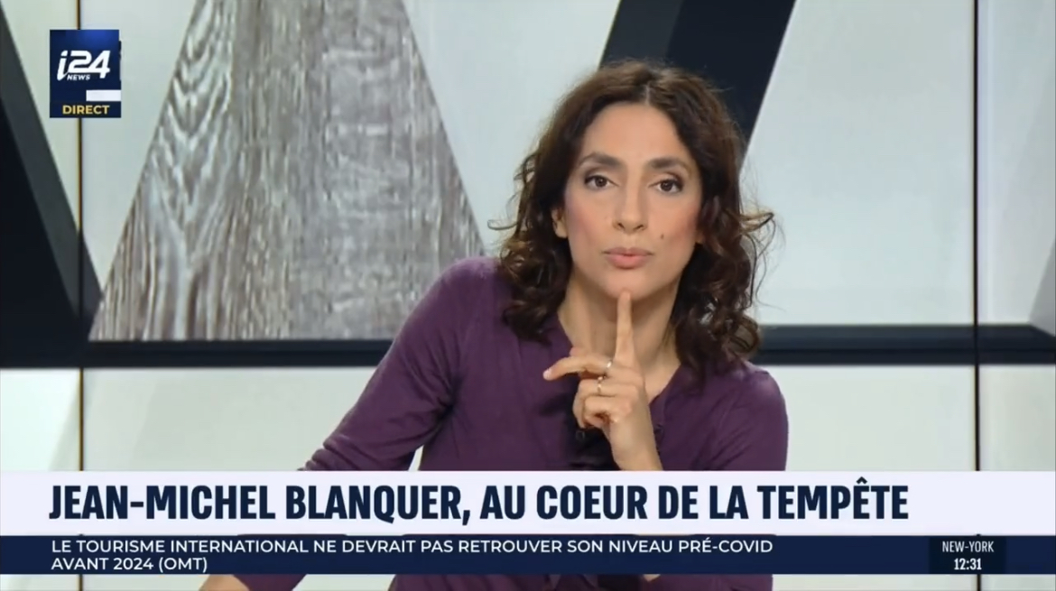 Mediavenir's tweet photo. 🇫🇷 FLASH - La journaliste Anna Cabana a animé hier un débat sur la chaîne i24 au sujet de la polémique sur Jean Michel #Blanquer à Ibiza. Problème : il s’agit de l’épouse du ministre de l’Éducation nationale. (Midi Libre) #IbizaGate https://t.co/GMXVMlpeDN