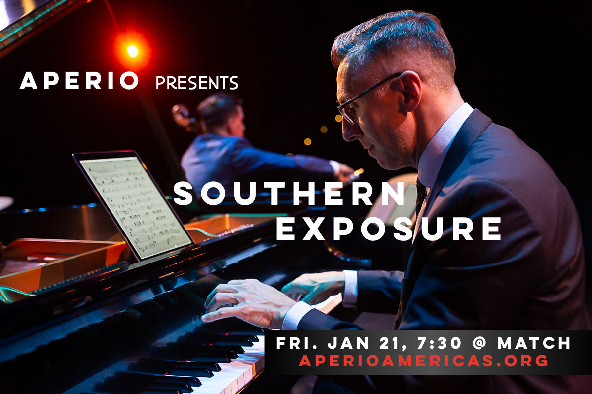 'New World repertoire that astounds by virtue of its adventurous techniques &amp; startling beauty.' Join us Friday night, 7:30 pm at MATCH. Your ears will be amazed and your soul will be rocked! TIX: aperioamericas.org/tickets-southe…
