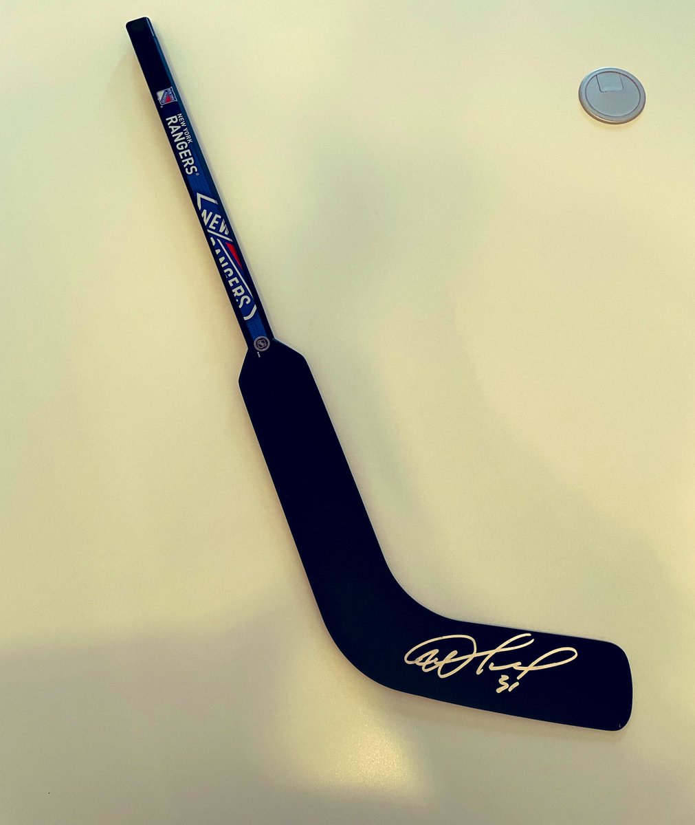 Igor Shesterkin Signed Mini Stick Giveaway! Follow, Like &amp; Retweet to be considered. Winner announced Saturday. #NYR #NHL #Hockeytwitter #MLB #NBA #NFL